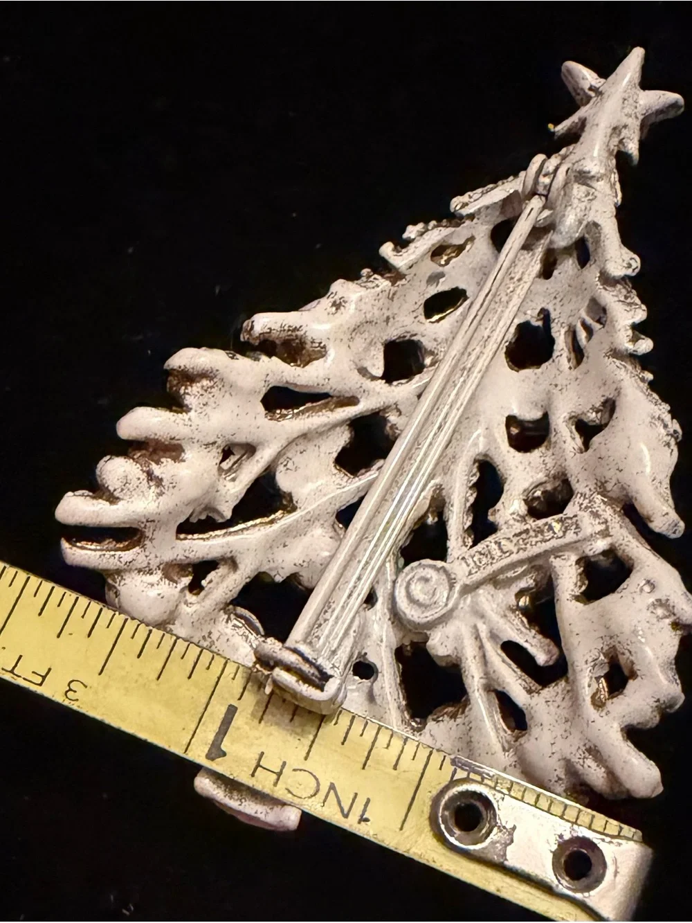 Rare Vintage Hollycraft Rhinestone Christmas Tree Brooch Pin Signed